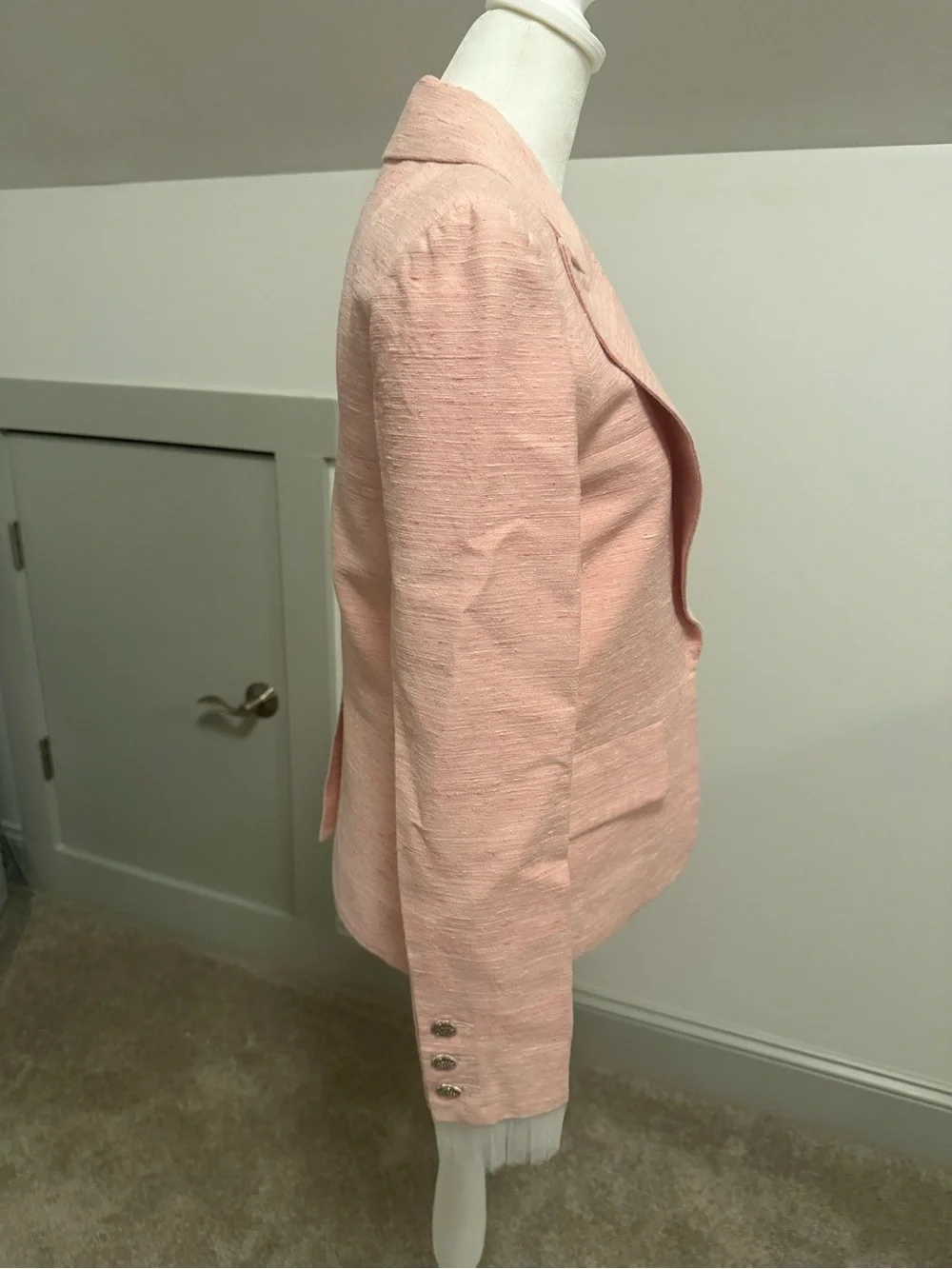 Chanel 17C Coco Cuba Pink Tweed Silk Blazer Pleated Tulle Cuff *Collectors Item*
